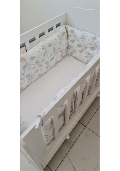 70X120 Beşik Kenar Koruma - 40CM Yükseklik - %100 Pamuk Kumaş - Antialerjik - Yıkanabilir