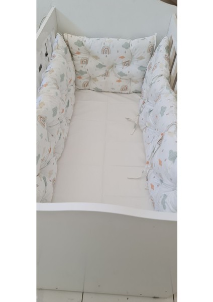70X120 Beşik Kenar Koruma - 40CM Yükseklik - %100 Pamuk Kumaş - Antialerjik - Yıkanabilir