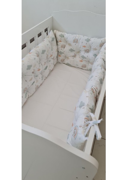 70X120 Beşik Kenar Koruma - 40CM Yükseklik - %100 Pamuk Kumaş - Antialerjik - Yıkanabilir