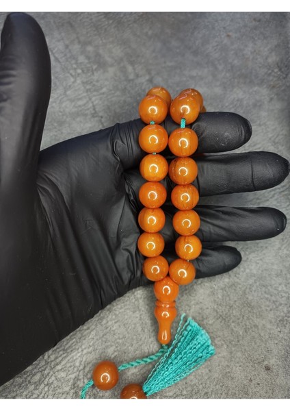 Büyük Boy Sistemli Üst Düzey Hareli Sıkma Kehribar Tesbih modelleri