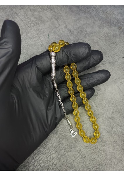 Toprak Fosilli Toz Kehribar Tesbih