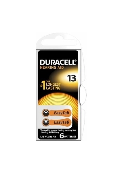 Duracell 13 Işitme Cihazı Kulak Pili 6 Parça Kutu (5047)