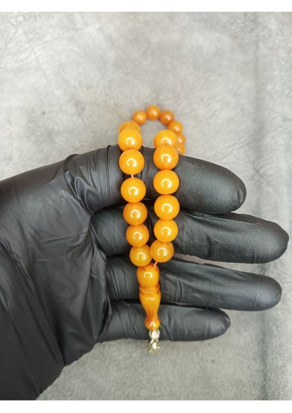 Küre Üst Düzey Hareli Sıkma Kehribar Tesbih modelleri