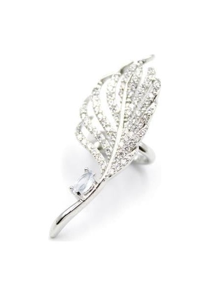 Yaprak Kıkırdak Küpe - Gümüş