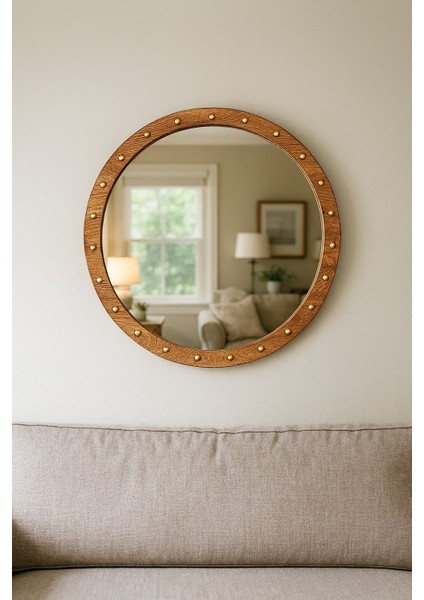 Lucca Yuvarlak Ayna -Ahşap Ayna -Gold Ayna fiyatları