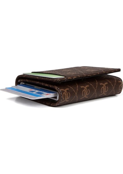 Erkek Deri Mekanizmalı Cüzdan ve Portföy Clutch Traş Kozmetik Bakım ve Günlük El Çantası (14X24CM) NEW171 - Kahve - Taba