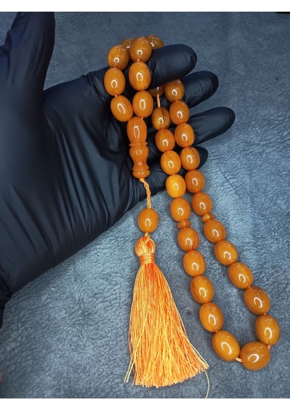 Eski Üst Düzey Koleksiyonluk Sıkma Kehribar Tesbih