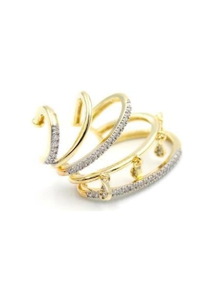 Çoklu Halka Kıkırdak Küpe - Altın