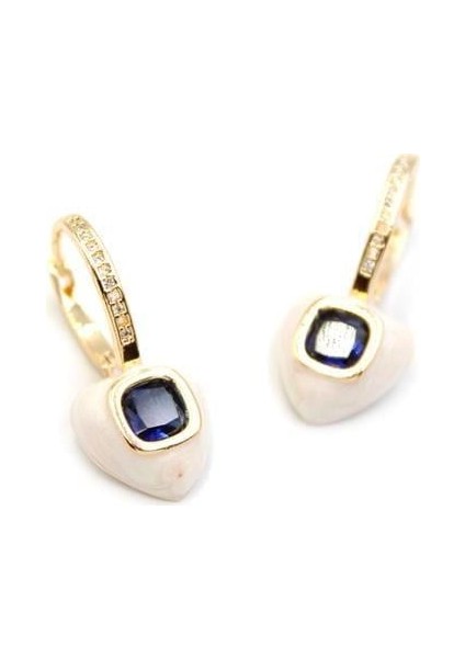 Mineli Kalp Küpe - Mavi fiyatları