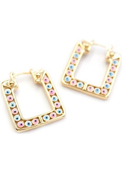 Kare Nazar Küpe - Altın