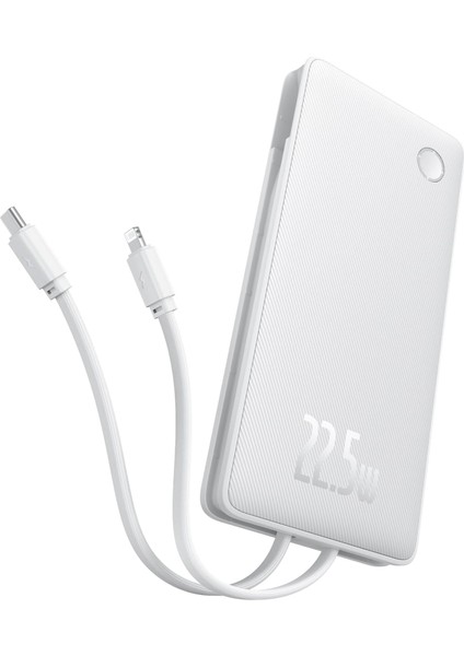 Airpow Lite Power Bank 10000MAH 22.5W Dual-Cable Moon White