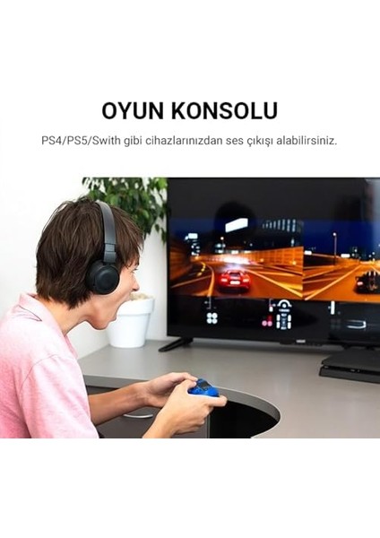 USB Ses Kartı 3.5mm Kulaklık ve Mikrofon Girişli Siyah