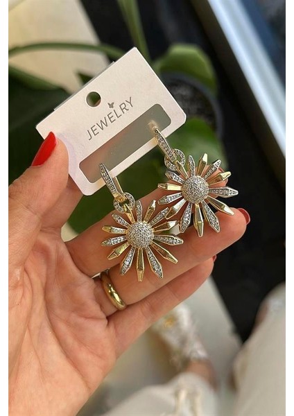 Çiçek Küpe - Altın