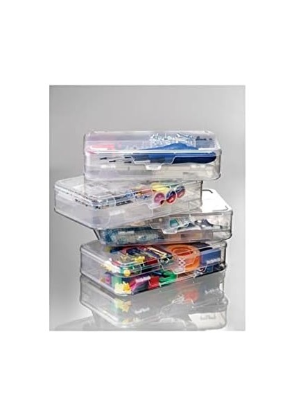 Şeffaf Plastik Bölmeli Çift Taraflı Hobi Dikiş Iğne Kutusu Düzenleyici Arduino Balıkçı Malzeme Saklama Organizer (1 Adet) modelleri