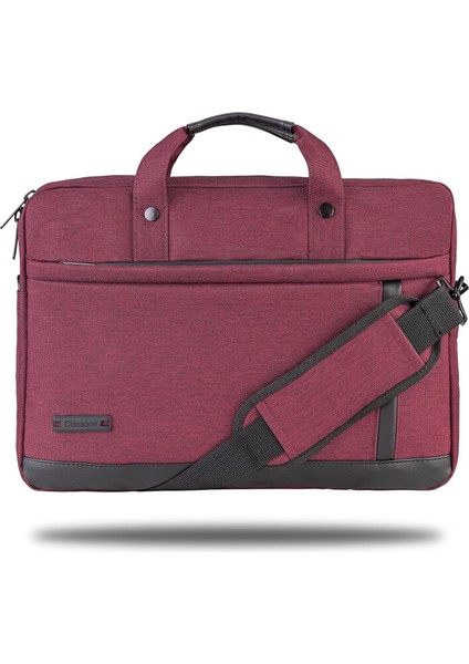 Rnna VP1505 15,6" Su Geçirmez Kumaş ve Fermuar Notebook Laptop El Çantası-Bordo