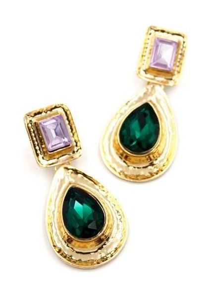 Damla Taşlı Küpe - Altın