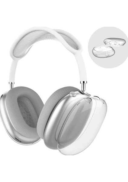 Apple Airpods Max ile Uyumlu Koruyucu Silikon Koruma Kılıfı (Şeffaf)