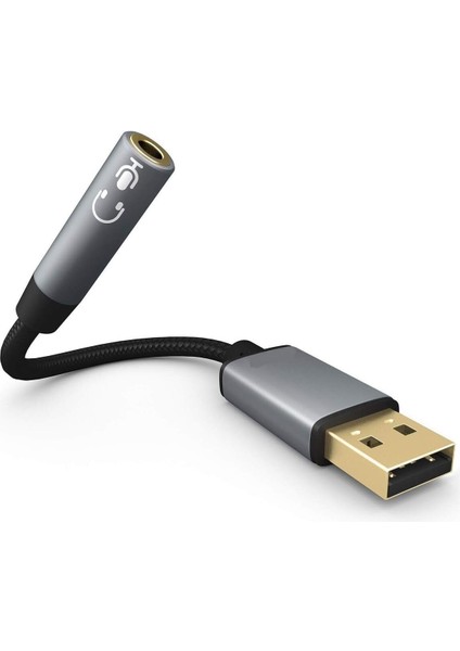 Trend USB To 3.5mm Jack Çevirici Dönüştürücü Kulaklık ve Mikrofon Destekli USB To Aux Dönüştürücü Adaptör Pc/ps Için Uygun Araçlar ile Uyumlu