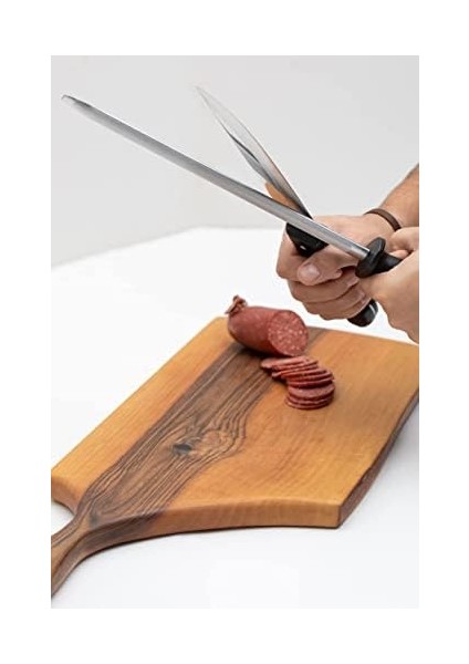 Merih Oval Masat - Kasap Masatı - Bıçak Bileyici - Bileme Çeliği - Bıçak Keskinleştirici, No: 12-30 cm