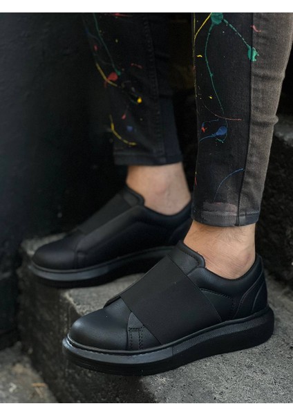 J040 Bağcıksız Kalın Lastikli Ortopedik Taban Günlük Erkek Spor Sneaker Ayakkabı St Siyah fiyatları