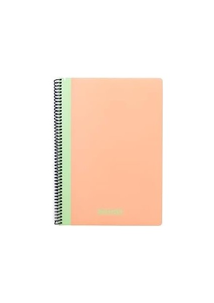 Pruva Pastel Serisi, A4 80 Yaprak Kareli Karton Kapaklı Pet Spiralli Defter, Pembe