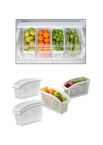 Buzdolabı Sepeti Dolap Içi Düzenleyici Sepet Organizer Beyaz 4 Adet 30X16X17 fiyatları