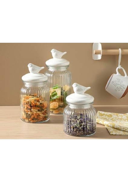 Home Karina Cam Saklama Kavanoz 970 ml Beyaz fiyatları