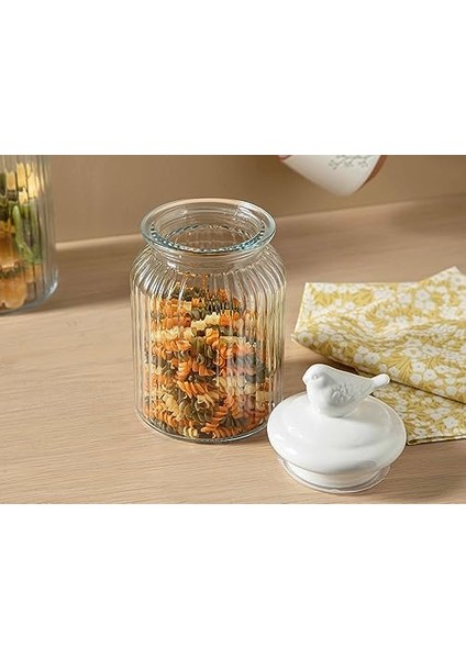 Home Karina Cam Saklama Kavanoz 970 ml Beyaz modelleri
