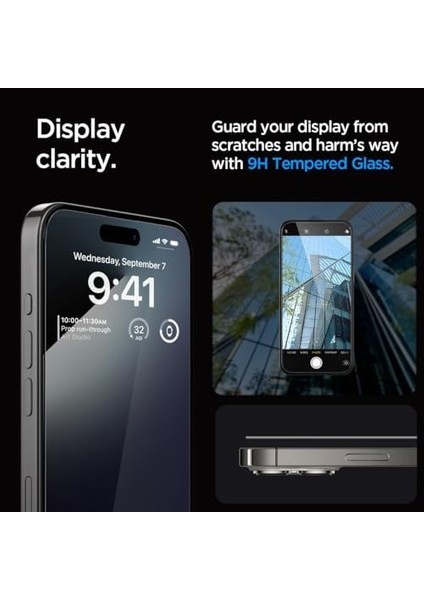 Iphone 15 Pro Max Ekran Koruyucu Kolay Kurulum Glas.tr Ez Fit Full Cover Black (2 Adet) - AGL06873