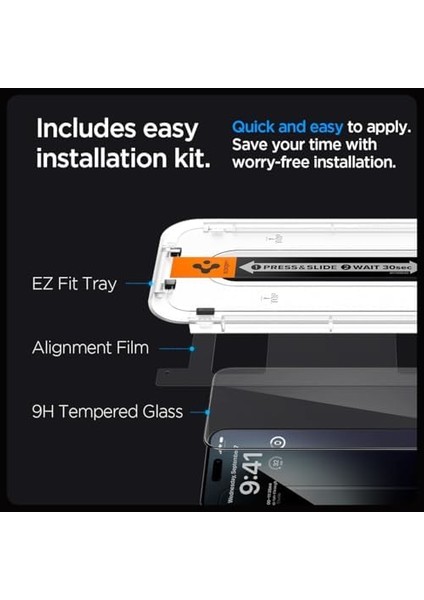 Iphone 15 Pro Max Ekran Koruyucu Kolay Kurulum Glas.tr Ez Fit Full Cover Black (2 Adet) - AGL06873