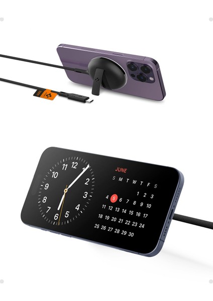 Magfit (15W) Manyetik Kablosuz Şarj Cihazı Iphone Için Magsafe Özellikli Kickstand Arcfield Black - ACH05429