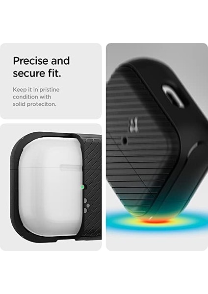 Apple Airpods (3. Nesil) Kılıf Mag Armor (Magsafe Uyumlu) Matte Black - ACS03644
