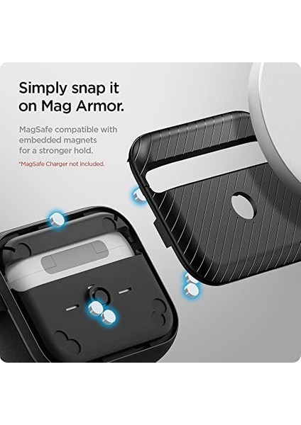 Apple Airpods (3. Nesil) Kılıf Mag Armor (Magsafe Uyumlu) Matte Black - ACS03644