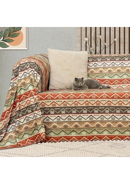 Concept Softmicro Boho Etnik Desenli Mikrofiber Koltuk Örtüsü ve Şalı, Kaymaz 180X220 cm fiyatları