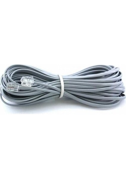 Plus PX-KKT05 2CX0.10MMX7 5 Metre Adsl RJ11 Telefon Kablosu Gri, Adsl Vdsl Modem Kablosu