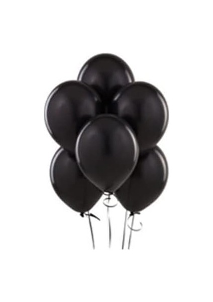 Marifetlerim - Metalik Siyah Balon 12 Inch 10 Adet