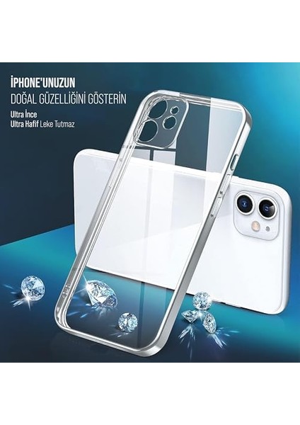 Apple Iphone 12 Kamera Korumalı Şeffaf Silikon Kılıf
