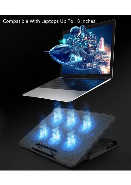 Şok Soğutma Profesyonel Dizüstü Bilgisayar Notebook Soğutucu Laptop Stand Işıklı Oyuncu Laptoplarına Özel 8 Büyük Fanı Ile Hızlı Soğutma 2 USB Giriş A8 modelleri