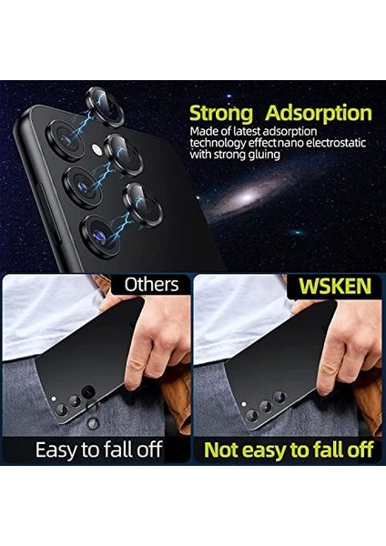 Samsung Galaxy S23 / S23 Plus Kamera Lens Koruyucu Çizilmeye Dayanıklı Hd Temperli Metal Cam Kamera Ekran Koruyucu, Teknosepetim, Siyah modelleri