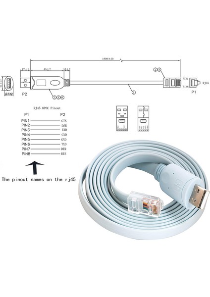 USB 2.0 To RJ45 Cisco Konsol Kablo Ftdı FT232RL Chipsetli Cisco Uyumlu Kablo modelleri