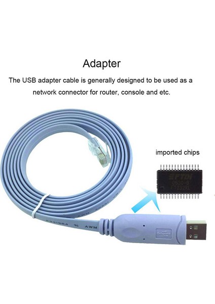 USB 2.0 To RJ45 Cisco Konsol Kablo Ftdı FT232RL Chipsetli Cisco Uyumlu Kablo fırsatları