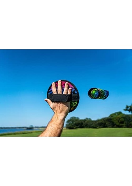 Throwback, Next Generation Airlyft Velcro Throw Back Game, Padel Garden Neon Target Challenge 2 Raket ve 1 Kaydırıcı, Her Yaş Için Yakalama Eğlencesi, Tek Beden, Tek Renk, Tek Beden
