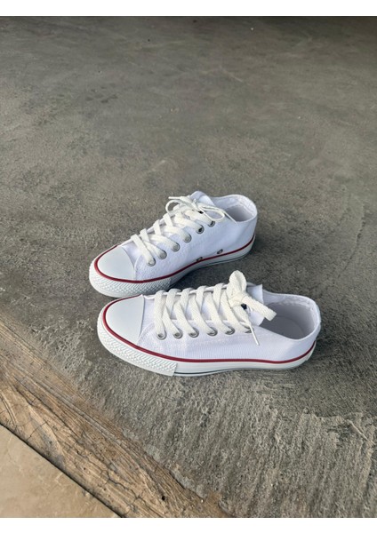 Melodi Kadın Beyaz Bağcıklı Klasik Sneaker Günlük Kanvas Ayakkabı fiyatları