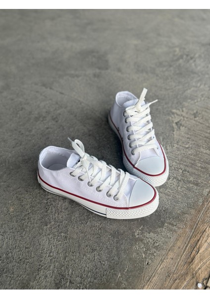 Melodi Kadın Beyaz Bağcıklı Klasik Sneaker Günlük Kanvas Ayakkabı fırsatları