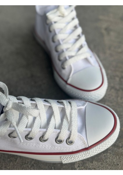 Melodi Kadın Beyaz Bağcıklı Klasik Sneaker Günlük Kanvas Ayakkabı indirimleri