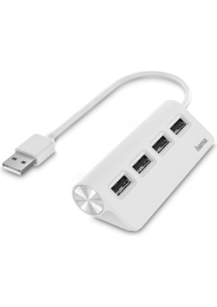 USB Hub, 4 Ports, USB 2.0, 480 Mbit/s, Beyaz