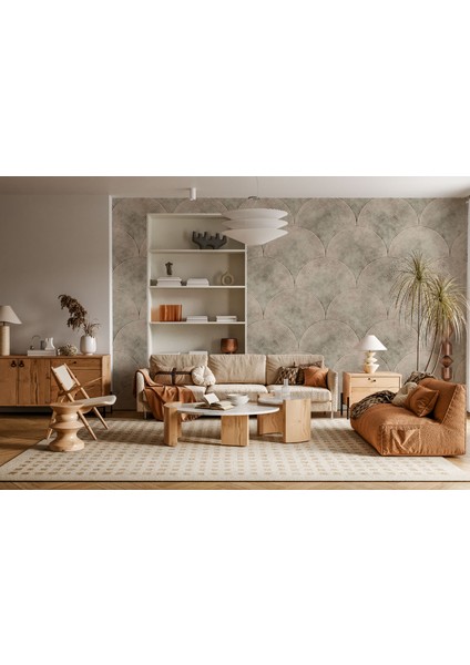 Geometrik Desenli Duvar Kağıdı Modern Minimalist Tarzı Duvar Resmi Oturma Odası Duvar Posteri