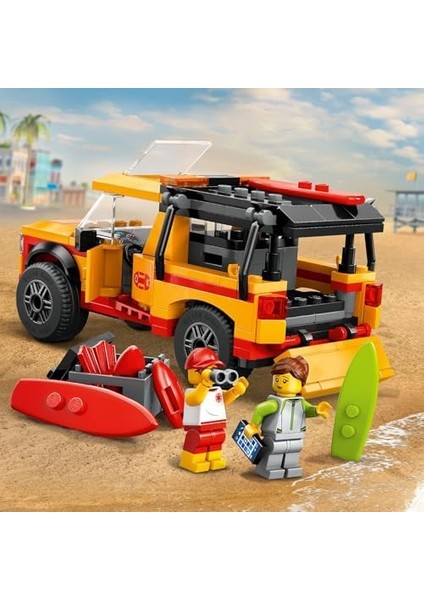 City Cankurtaran Kamyoneti 60453-6 Yaş ve Üzeri Çocuklar Için 2 Minifigür ve Köpek Balığı Figürü Içeren Yaratıcı Oyuncak Yapım Seti, Doğum Günü Hediyesi (214 Parça) modelleri