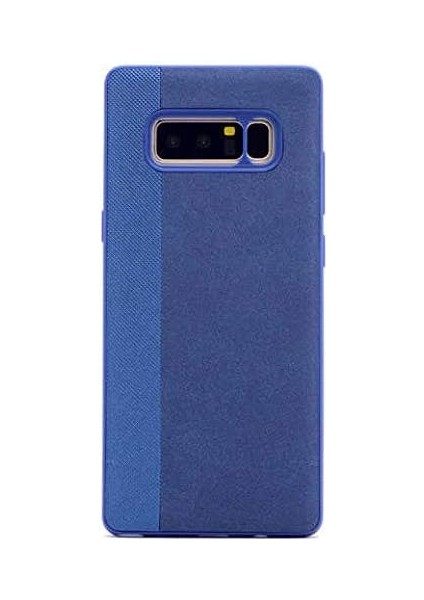 Samsung Galaxy Note 8 Uyumlu Kadife ve Nokta Desenli Lüks Silikon Kılıf (Mavi, Samsung Galaxy Note 8)