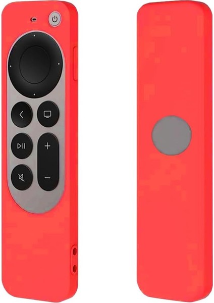 Apple Tv 4K 2021 ile Uyumlu Kılıf Silikon Koruma Kumanda Koruma Kılıfı Tam Uyumlu Kırmızı (Kırmızı)